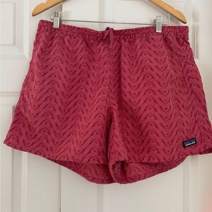 Patagonia Women's Athletic Shorts in Pink Wave Pattern